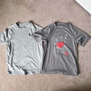 Lot of 2 boys Under Armour dri-fit tees, EUC